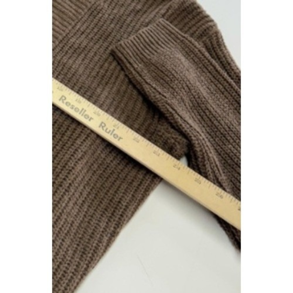 Andree by UNIT Cardigan Women Small Brown Ribbed Knit Open Front Pockets - Picture 8 of 8